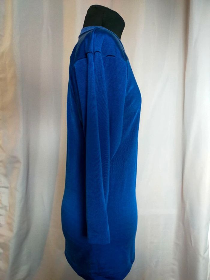 Haut long / mini-robe bleu vintage – Champion – T. S - photo numéro 3