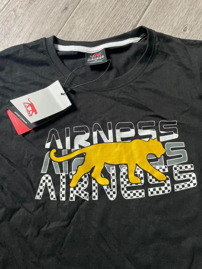 T-shirt Airness Taille M Neuf avec étiquettes  Noir et jaune - photo numéro 2