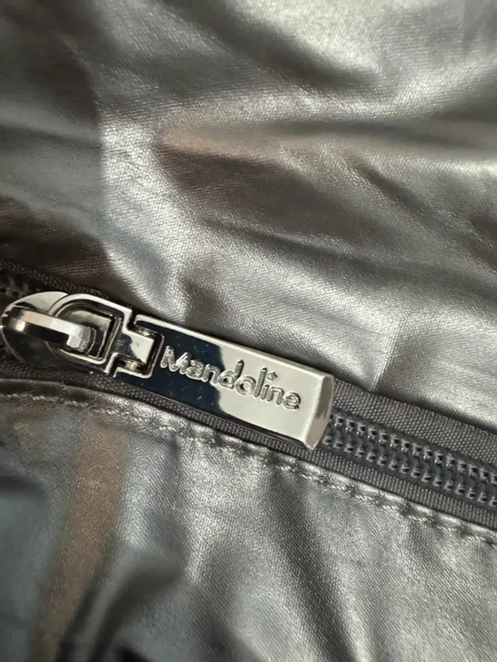 Sac à bandoulière gris Mandoline, bon état 27*22cm - photo numéro 3