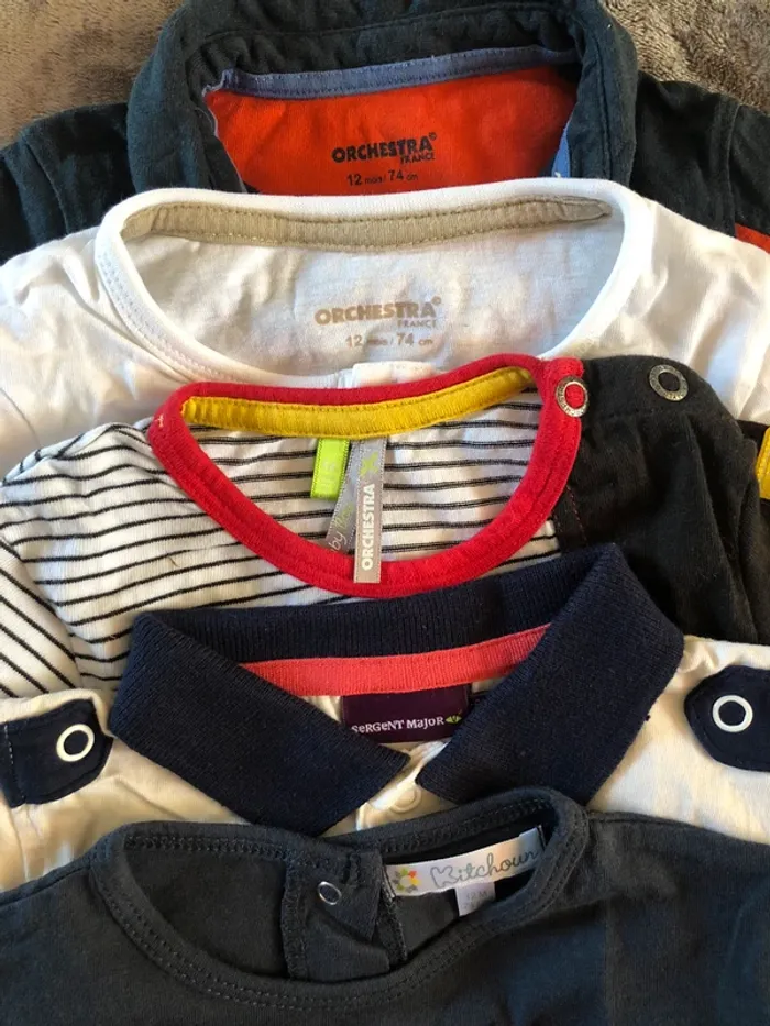 Lot de 5 t-shirts à manches courtes 12 mois - photo numéro 4