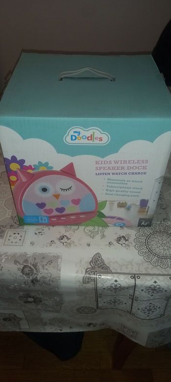 My Doodles pour Dock haut- Parleur sans fil Bluetooth + prise Jack 3.5mm pour Smartphone-Tablettes- Chouette .