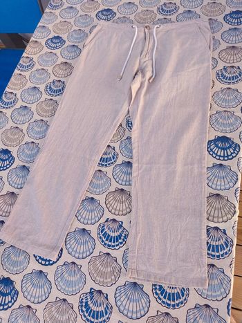 Pantalon été homme celio taille 48 beige coton et lin