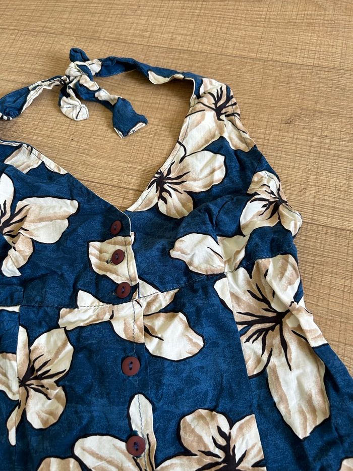 Robe dos nu bleue et beige taille unique bon état (taille petit) - photo numéro 9