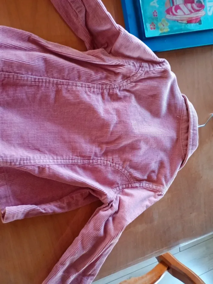Veste effet velours 92 cm rose très bon état printemps automne - photo numéro 3