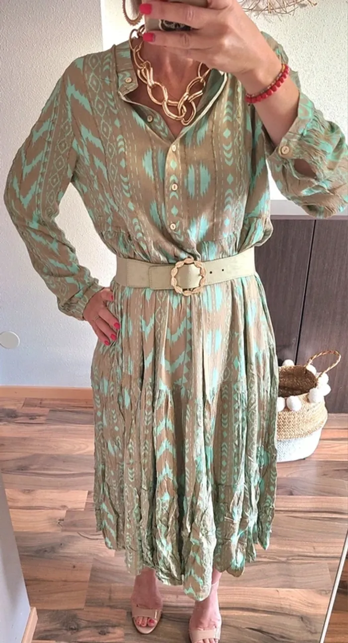 Robe longue ample - Vert d'eau - Neuve avec étiquette - Plusieurs tailles disponibles - photo numéro 5