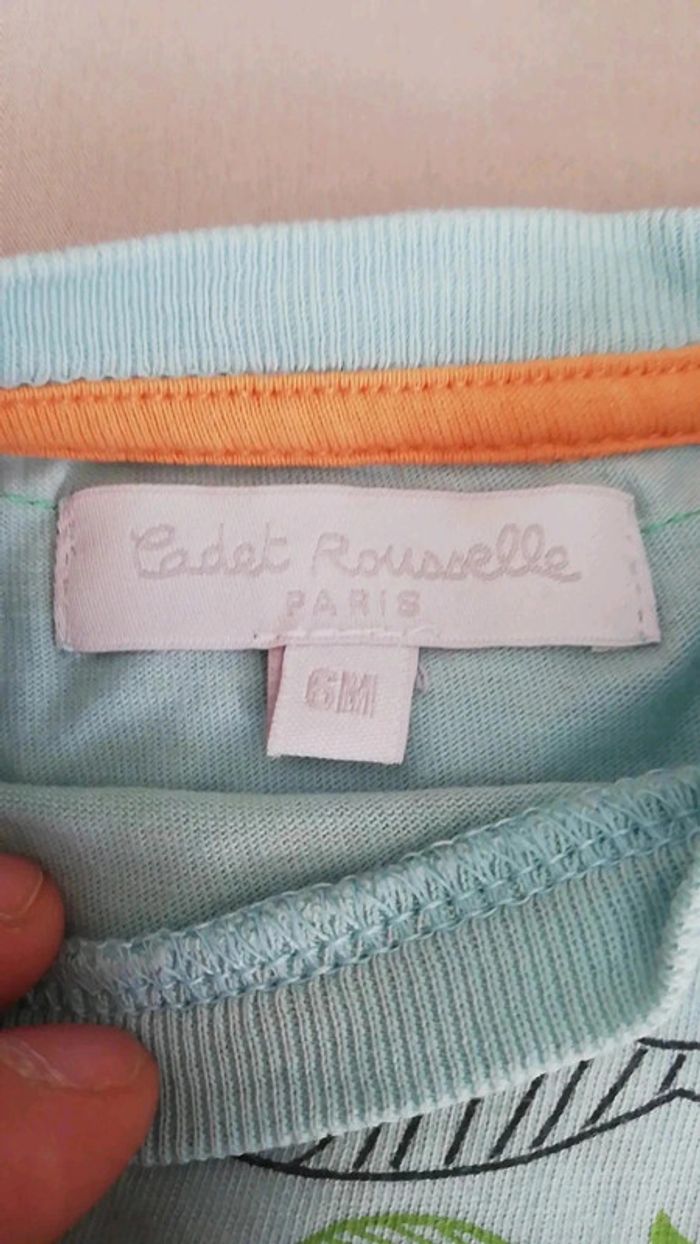 T shirt manches courtes cadet rousselle 6 mois - photo numéro 4