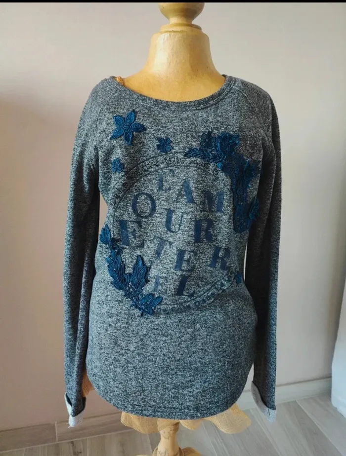 Sweat gris et marine
