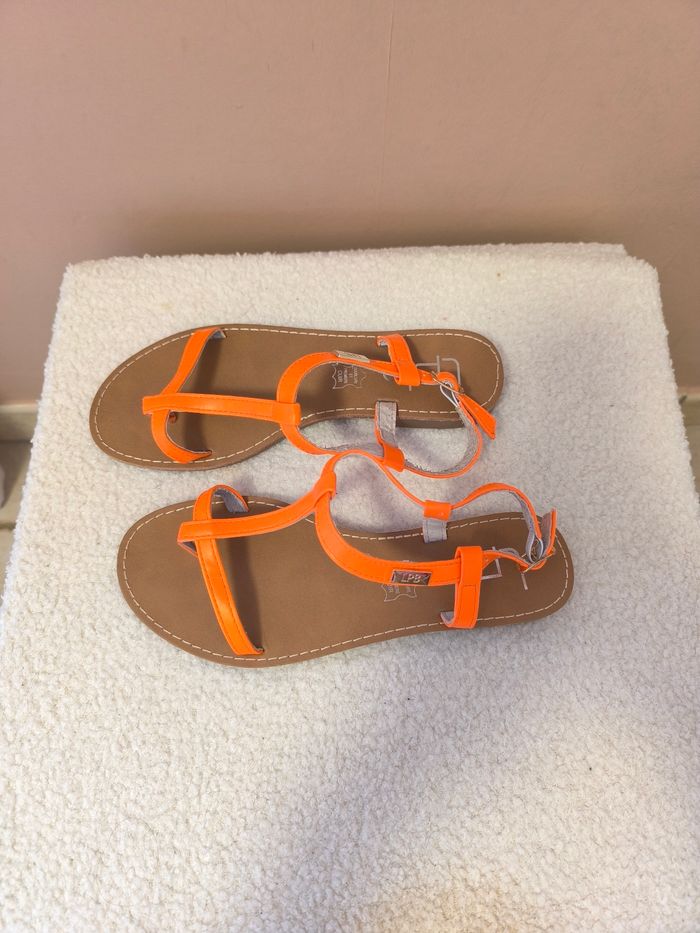 Sandales orange Lpb pour femme. - photo numéro 3