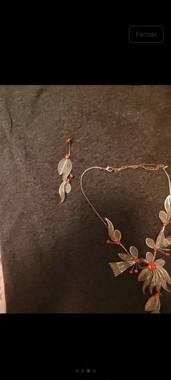 Parure collier et boucles d'oreilles - photo numéro 3