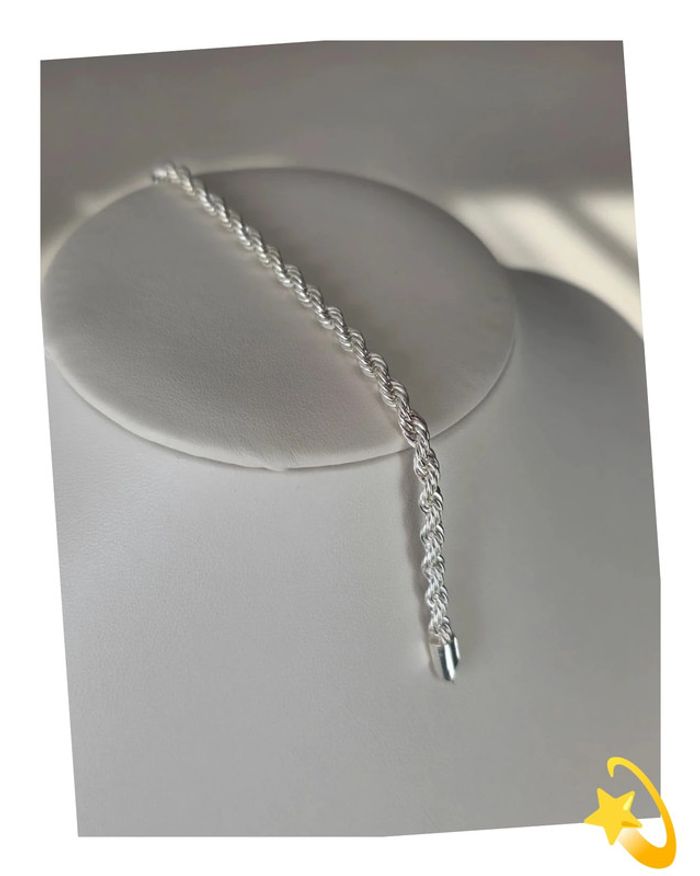 Bracelet maille Torsadé 4mm 20cm - photo numéro 4