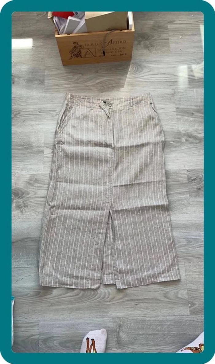 Jupe longue gris beige