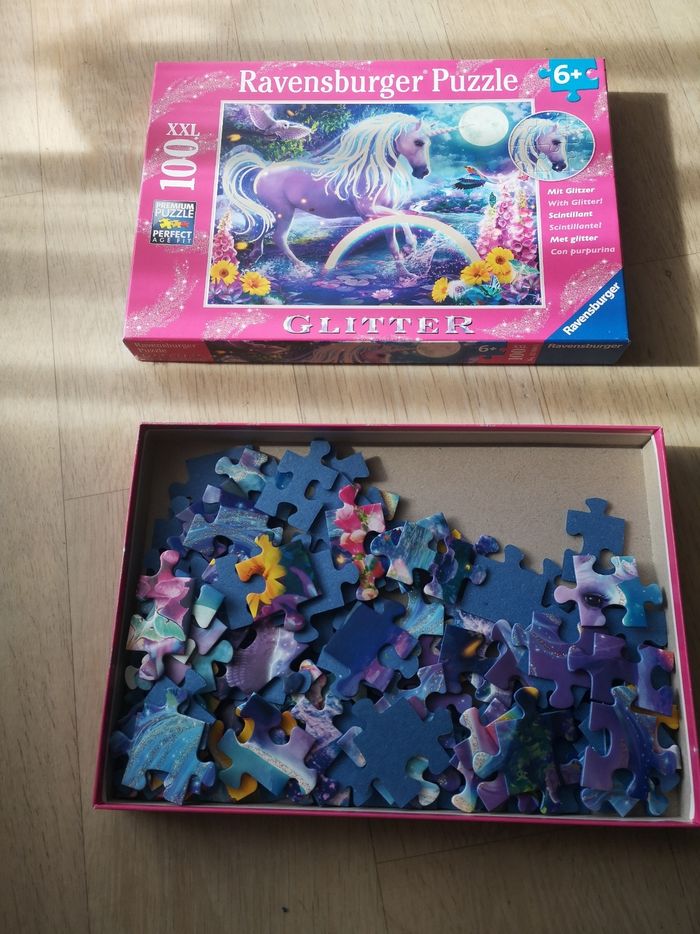 Puzzle glitter licorne - photo numéro 2