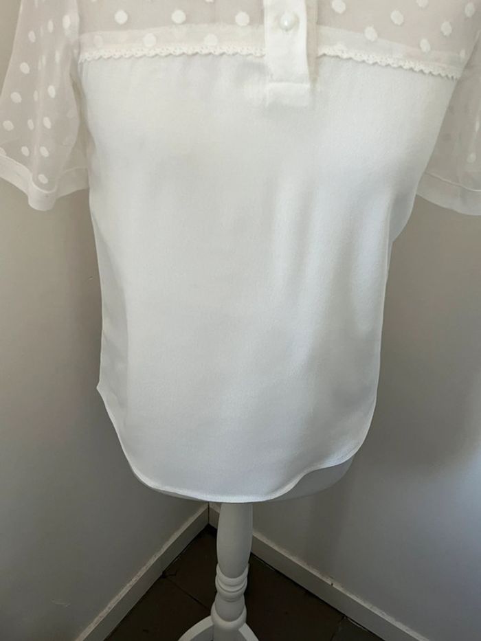 Blouse blanche col Claudine school rag XS - photo numéro 2