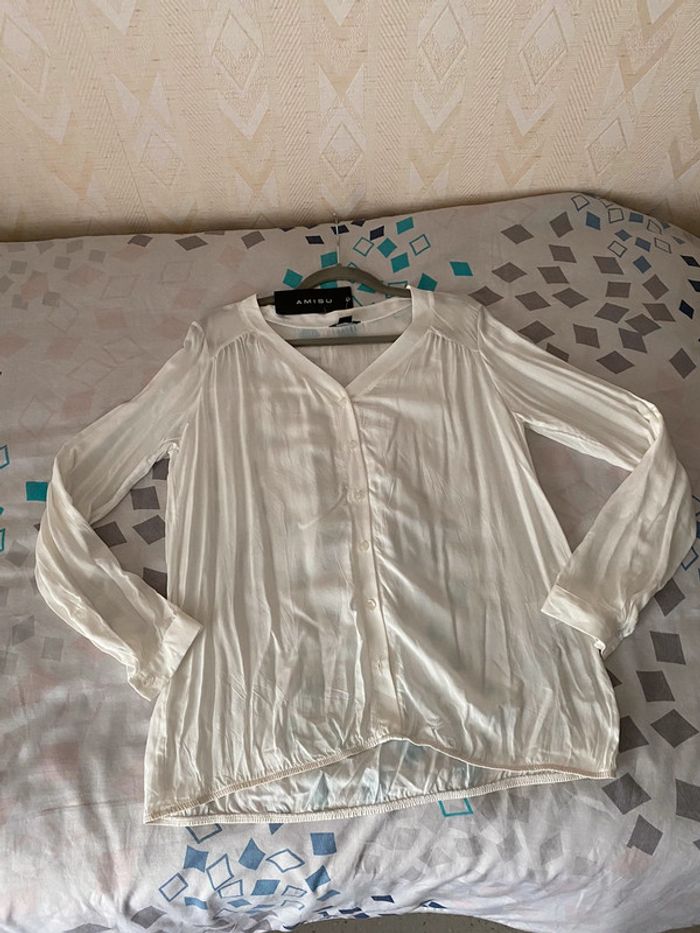Superbe belle chemise blanche Amisu neuve avec étiquette taille M - photo numéro 9
