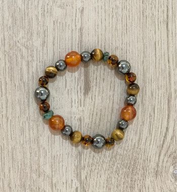 Bracelet élastique en véritables pierres