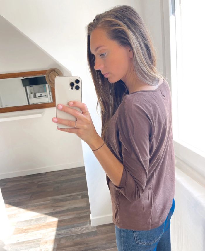 Haut marron Zara - photo numéro 3