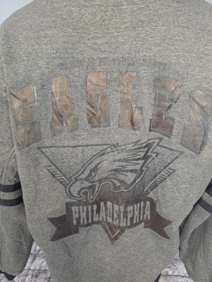 Veste epaisse à capuche nfl réversible homme / vert et gris taille L / brodé 244 - photo numéro 17