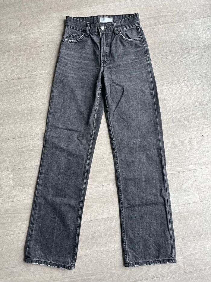 Jean taille haute noir high waist straight Bershka T32 - photo numéro 2