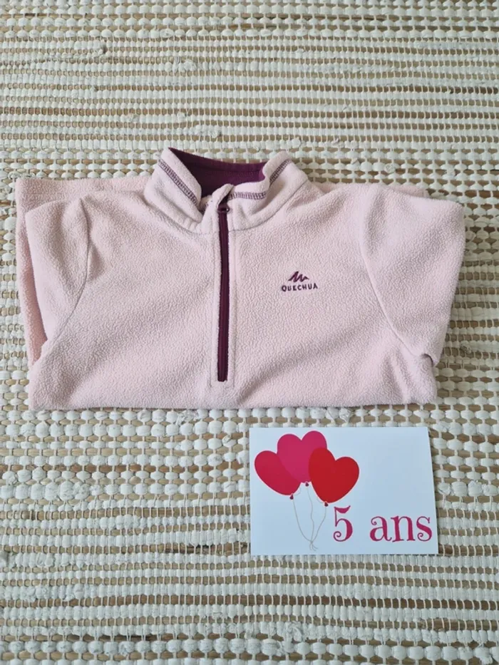 Polaire fille rose pâle 5 ans Quechua