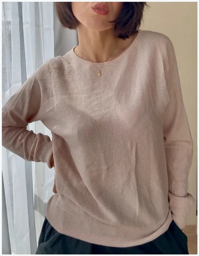 Top Pull Caroll beige rosé taille S neuf - photo numéro 2