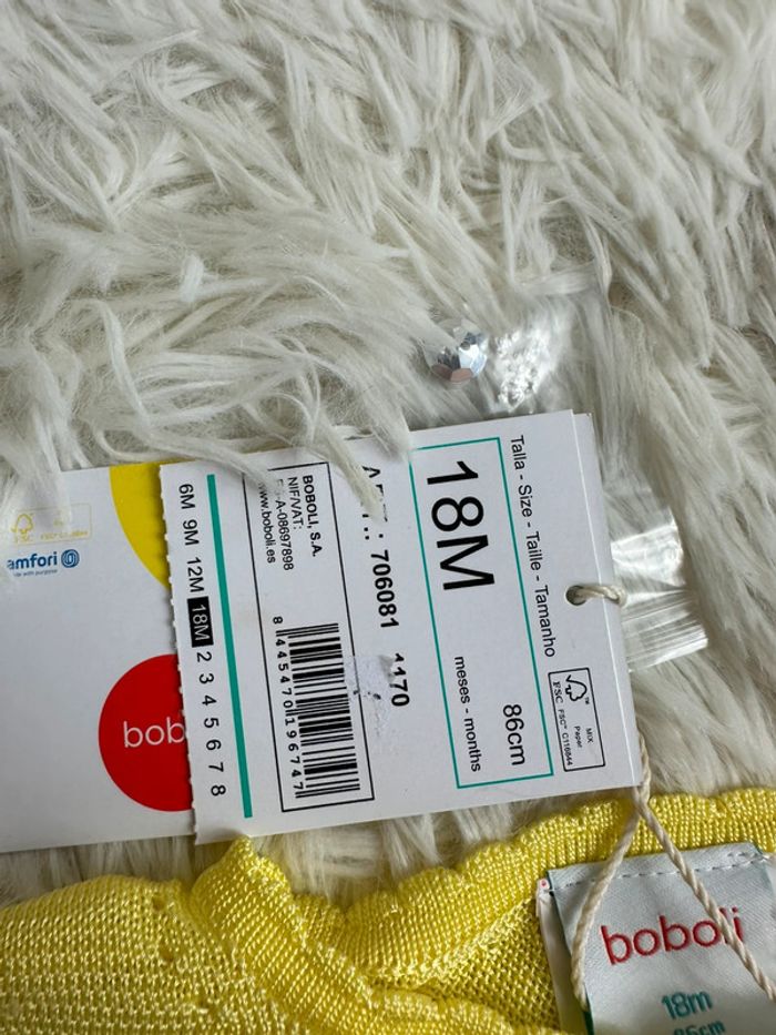 Boléro jaune Boboli taille 18 mois - photo numéro 3