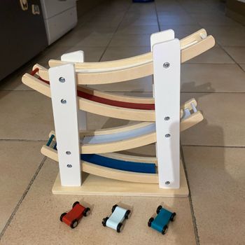 Jeu voiture circuit bois