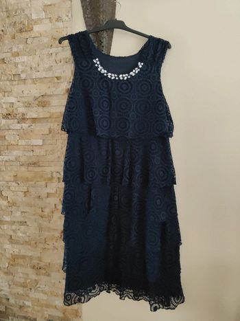 Robe bleue marine Strass