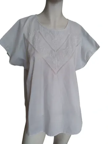 Top blouse brodée broderie dentelle lace shabby chic cottage core country