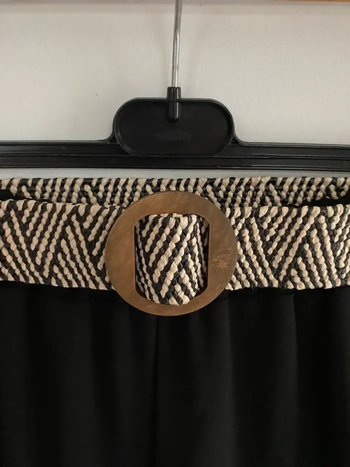 Pantalon noir fluide made in Italy taille unique avec ceinture - photo numéro 2