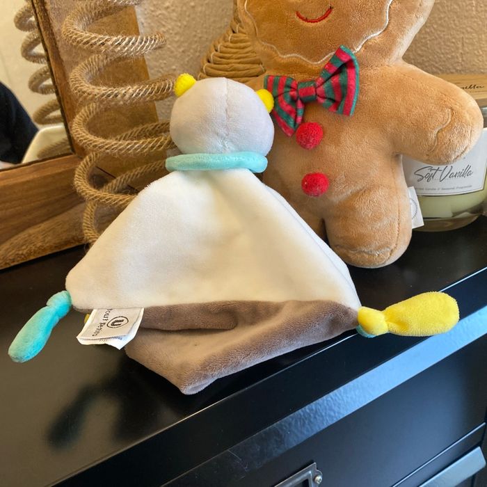 Doudou ours couleur jaune et bleue - photo numéro 2