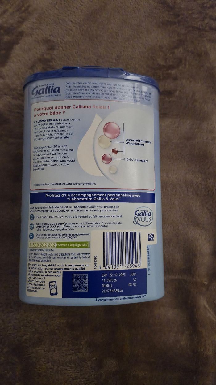 Lait infantile 1er age Gallia relais et complément du lait maternel 0-6mois - photo numéro 3