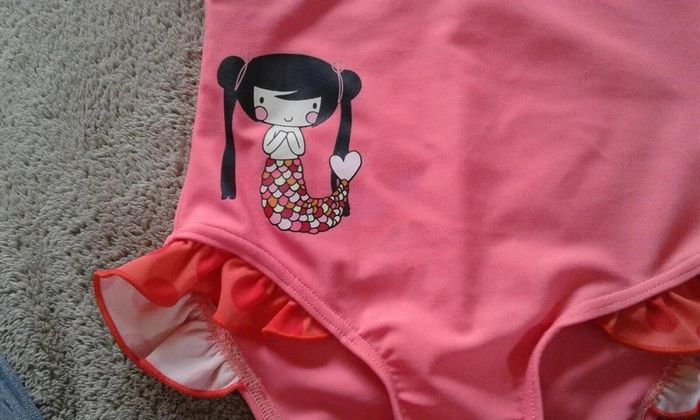 Maillot de bain fille saumon 1 pièce Zoė Mentalo 3 ans - photo numéro 2