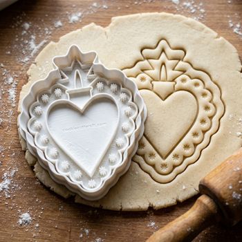 Emporte-pièce Cœur Sacré Mexicain Ex-Voto - Découpoir Biscuit Pâtisserie