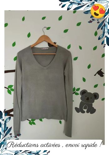 Pull gris Gémo femme M