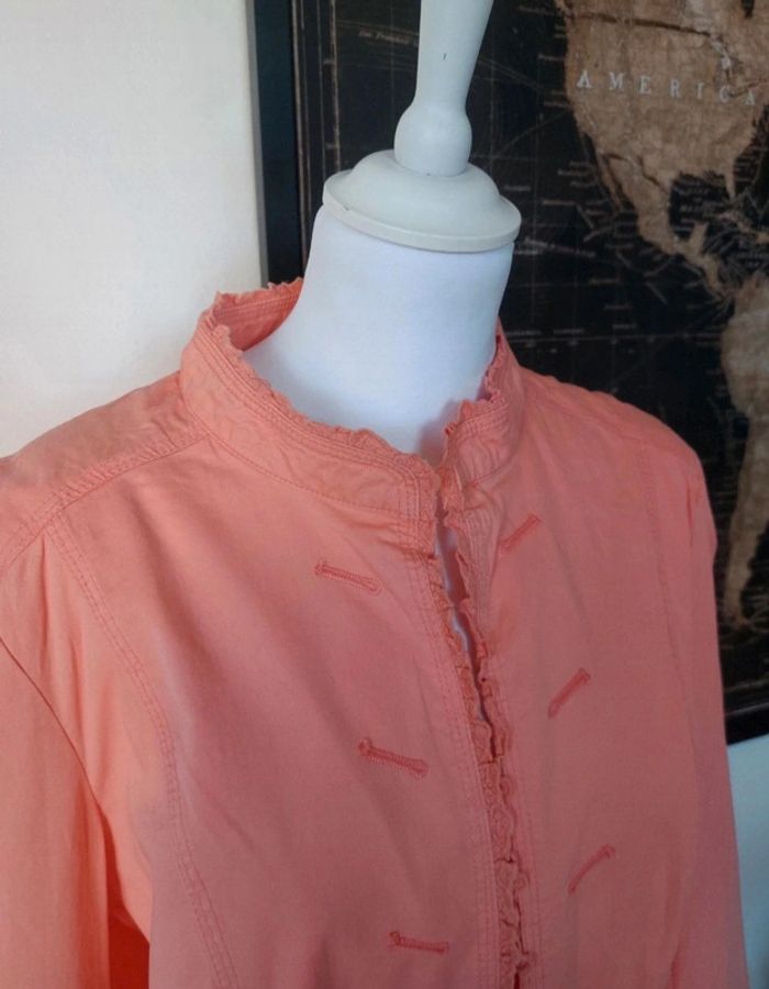 Veste en coton couleur corail Camaïeu taille M - photo numéro 3