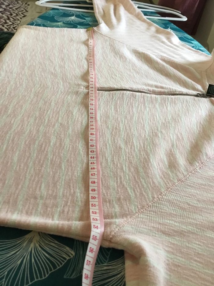 Sweat 1/4 zip à capuche manches 3/4 pour femme Lauren jeans co Ralph Lauren rose taille XL 090 - photo numéro 9