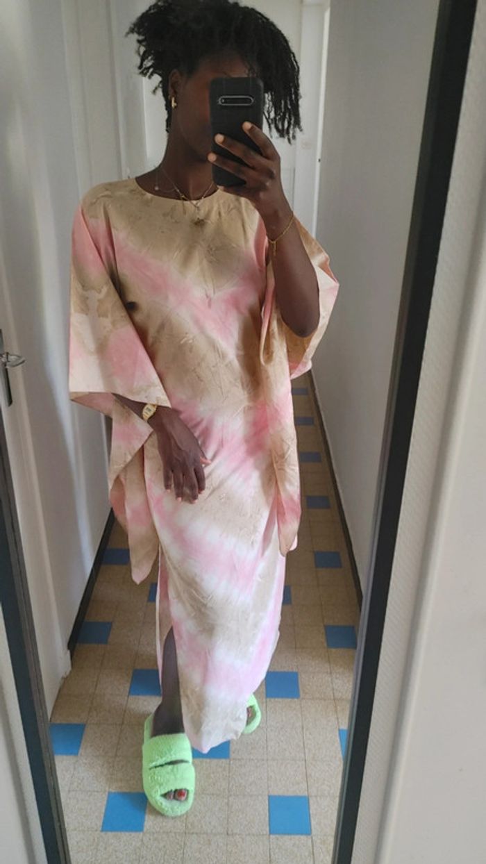 Robe boubou long cintré wax africain batik sénégalais - photo numéro 2