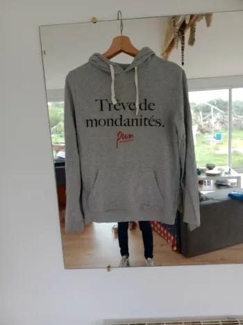 Sweat à capuche gris s  homme c87D