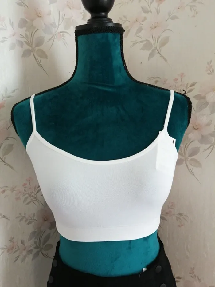 Lot de 4 brassières blanches fines bretelles non réglables / in extenso / (L) - photo numéro 2