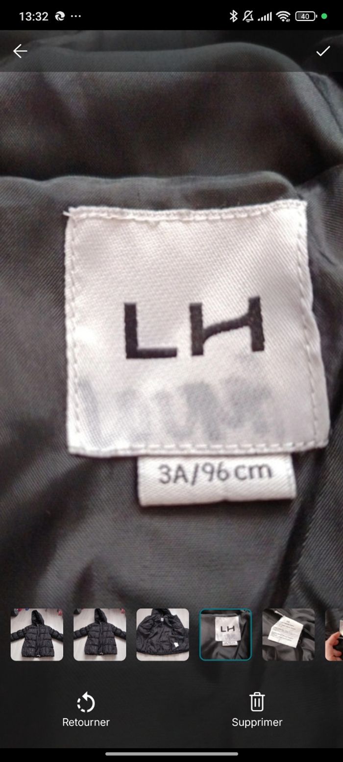 Manteau doudoune noir étoilé fille 3 ans très bon état - photo numéro 4