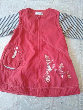 Robe rouge manches marinière 12 mois