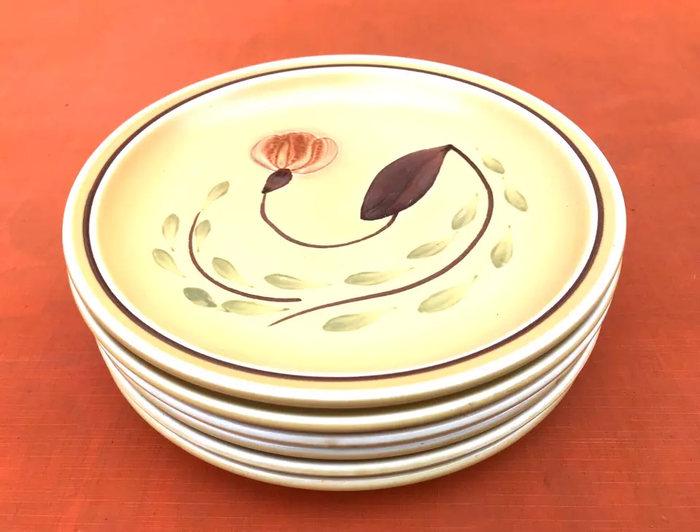 Années 1960 6 assiettes à dessert Ateliers du Revernay France (Digoin Saône-et-Loire) Grès mat - photo numéro 2