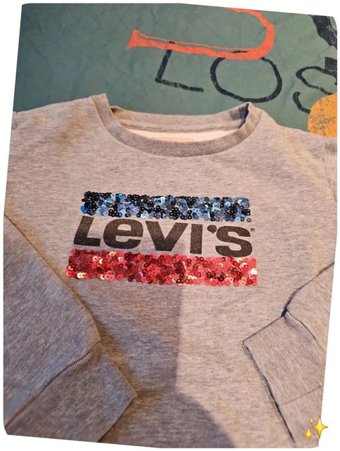 Sweat Levi's avec sequins 12 ans gris - photo numéro 2