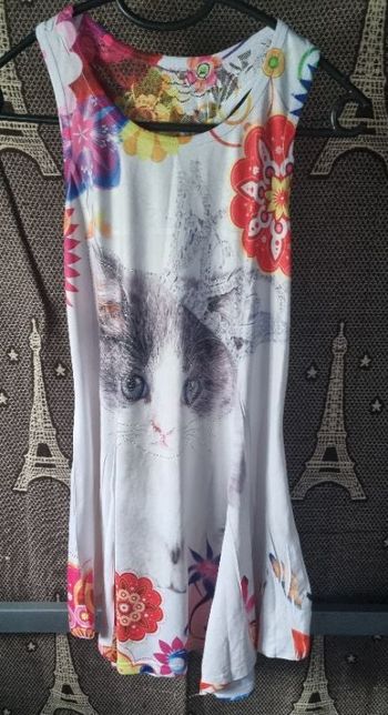 Robe à motifs tie and dye avec chat 10ans