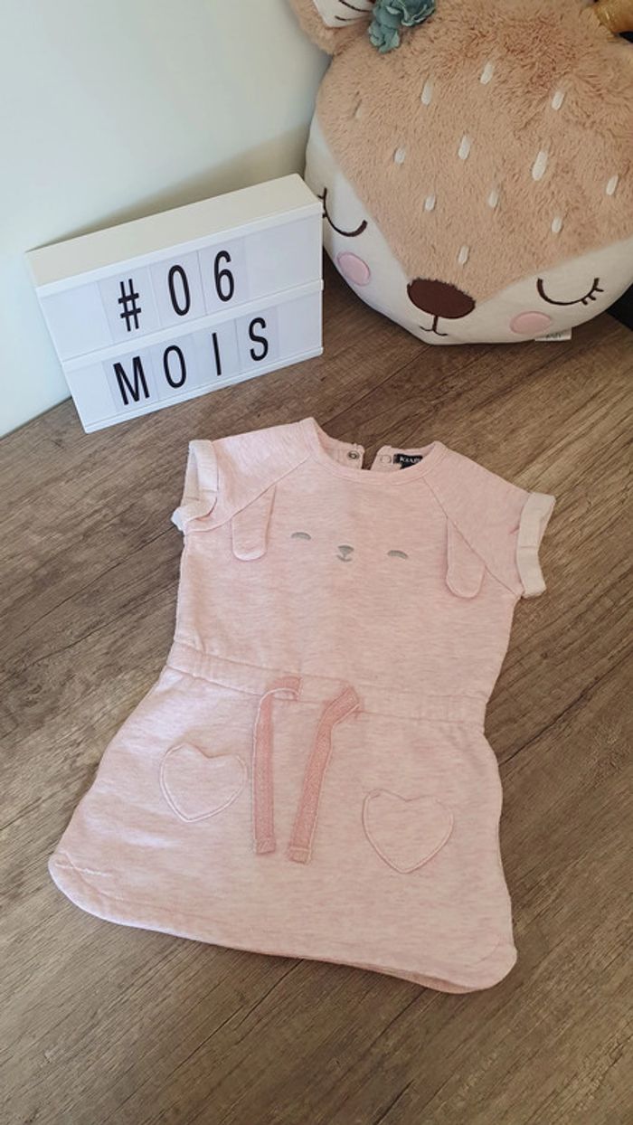 Robe manches courtes rose
