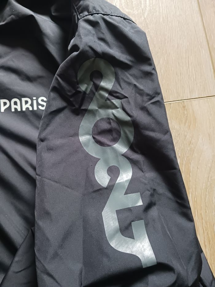 Veste coupe-vent gris foncé à double fermeture Le Coq Sportif édition Jeux Olympiques Paris 2024 taille L - photo numéro 6