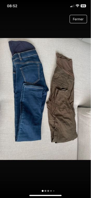 2 pantalons de grossesse T 36