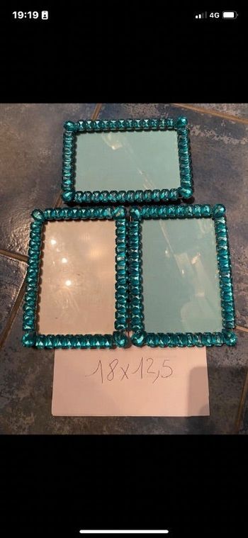 3 cadres bleu turquoise