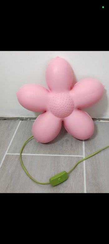 Applique murale lumineuse rose fleur - TBE