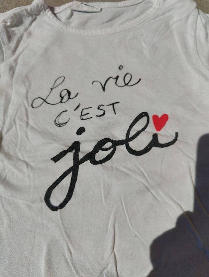 Tee shirt ml blanc fille Kiabi 18 mois - photo numéro 3